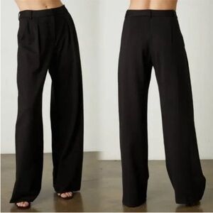 Velvet Graham Spencer Leona Wide Leg Pants Women Size 2 Black Ponte High Rise